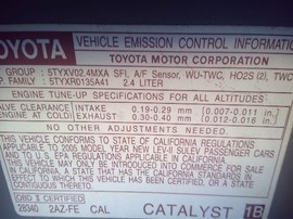 2005 TOYOTA CAMRY, SILVER, LE, 2.4L, AT.  Z25948